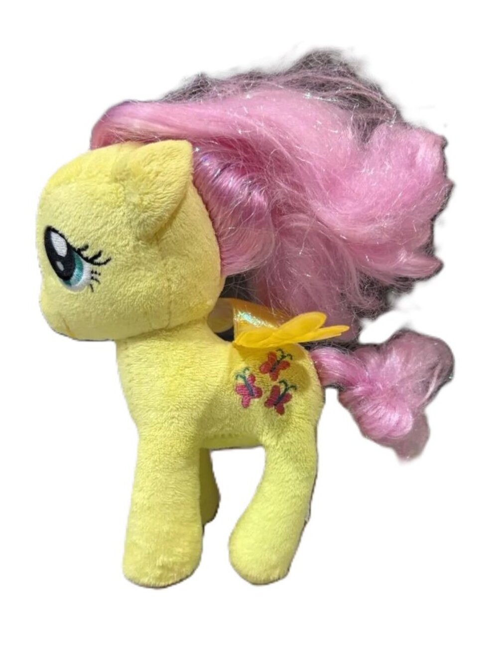 MY LITTLE PONY Fluttershy Plush Pony by Hasbro 2017 Yellow and Pink 7 inches